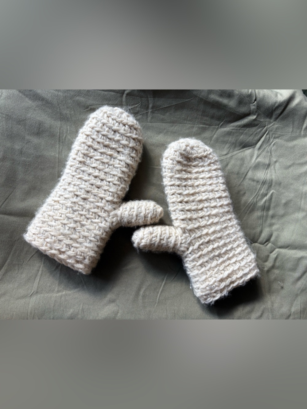 Target Cream Knit Mittens - Cream